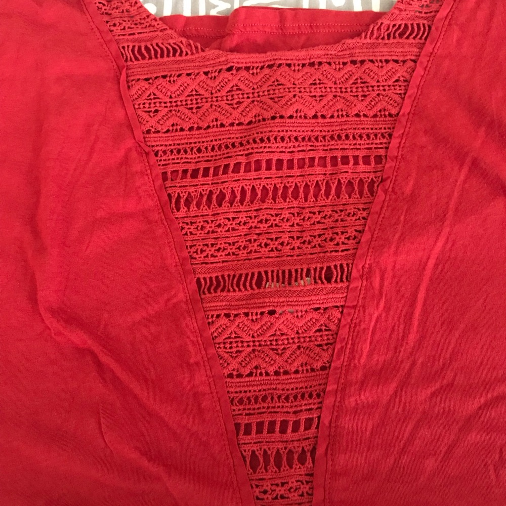 Anthropologie crochet detail t-shirt NWT large